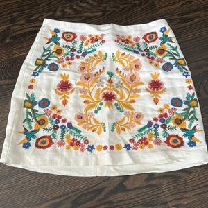 White embroidered skirt